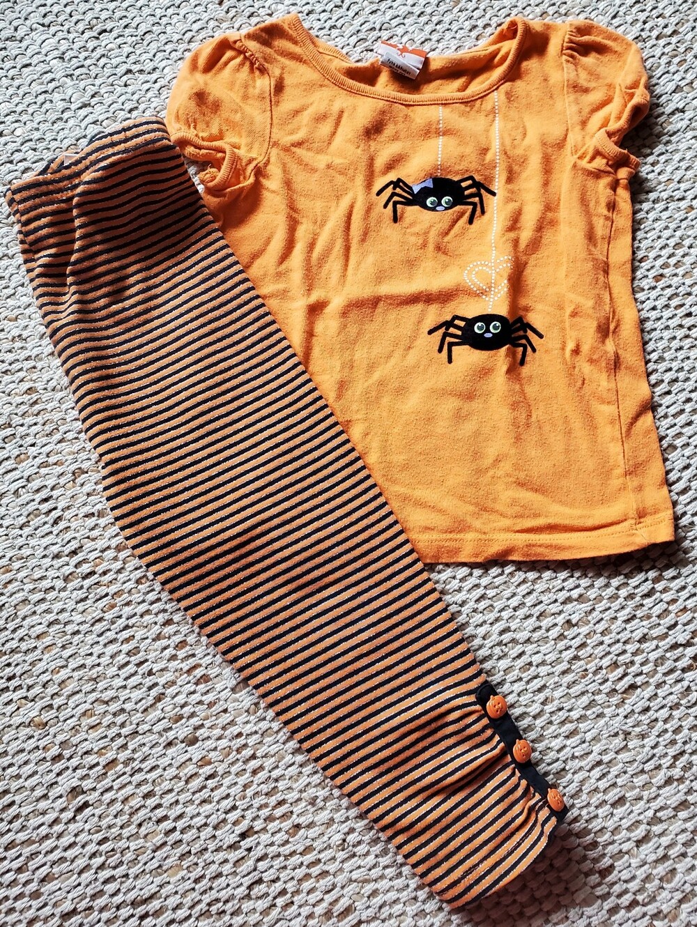 Girls' 3T Orange Spider Halloween Outfit